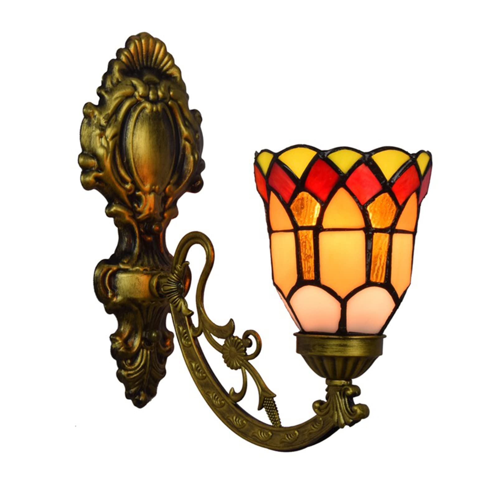 NHPJFDC Tiffany Wall Sconces 4.3Inch Stained Glass Wall Lamp Rustic Style Lampshade Wall Lighting For Living Room, Stairwell, Corridor, Bedroom