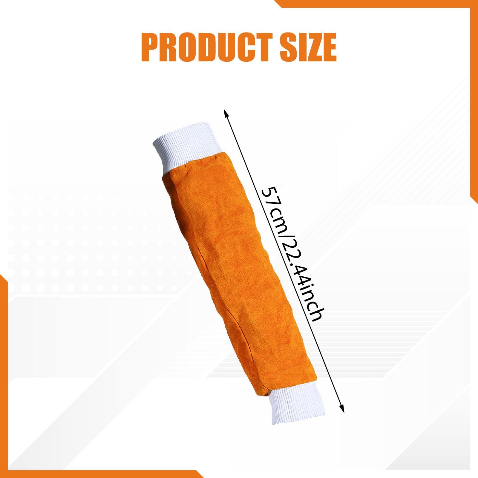 Manguitos de soldadura, protección contra el calor y las chispas, 57 cm, piel sintética, protección contra el calor y las chispas para soldadura y molienda