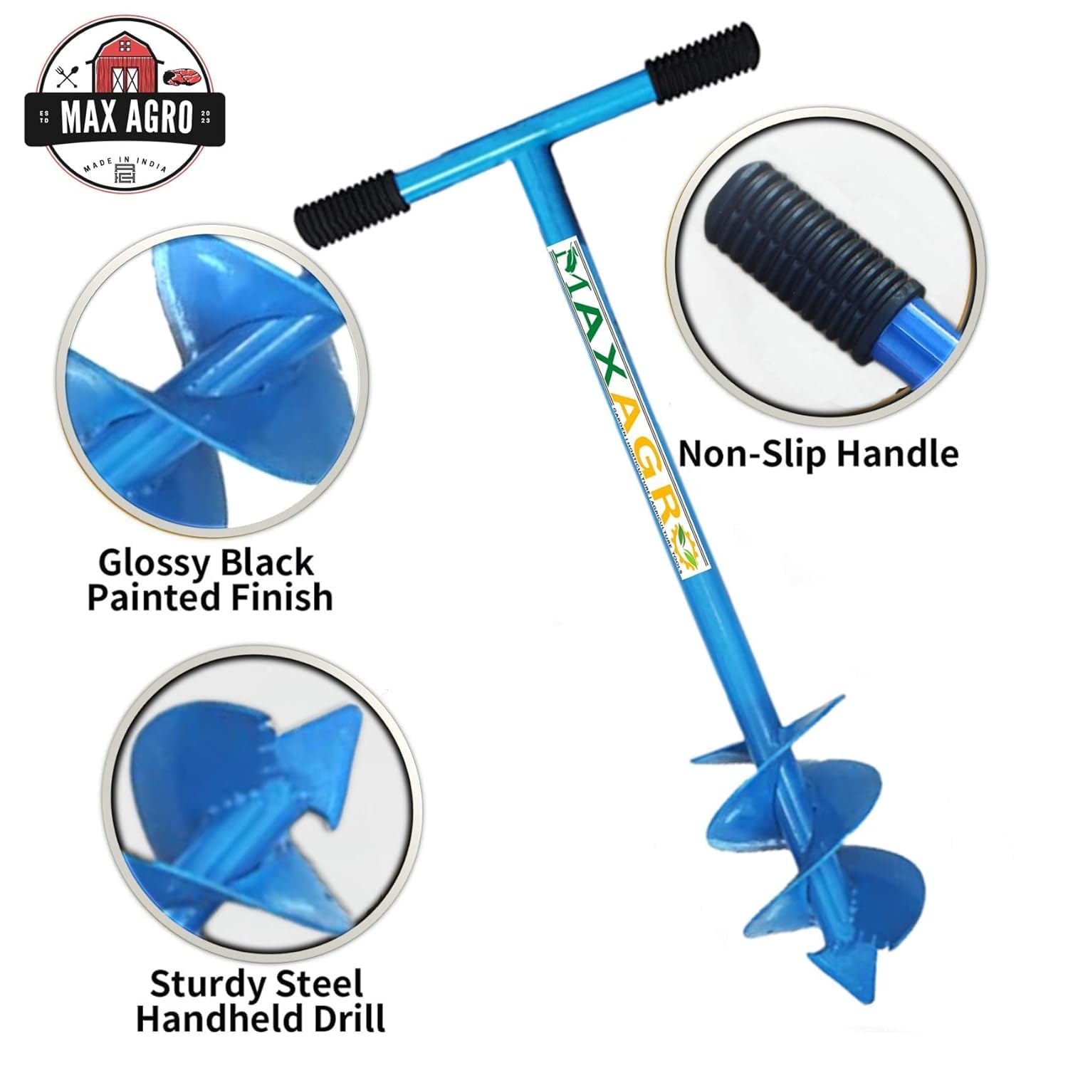 RedBuild Manual Earth Auger Hole Diger 4 Inch | Post Hole Digger | Garden Digger | Soil Digging Tool - Image 5 thumbnail