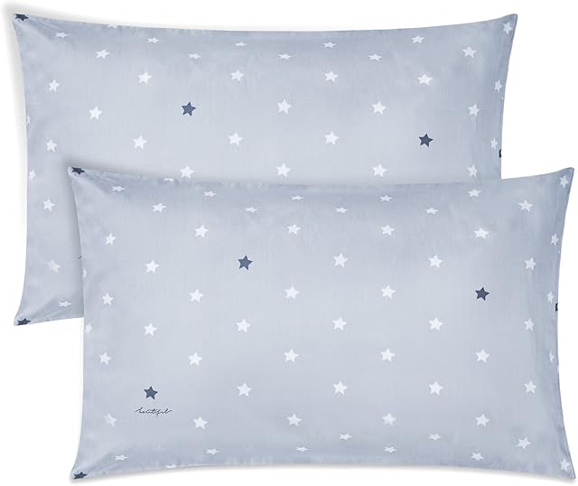 Vicloon Baby Toddler Pillowcase, 2 Pack 100% Cotton Pillow Cover, Cot Bed Pillow Pair Cases 40x60cm, Soft and Breathable Baby Pillowfor Boy & Girl Bedding, Kids Travel Pillow PillowcaseStar