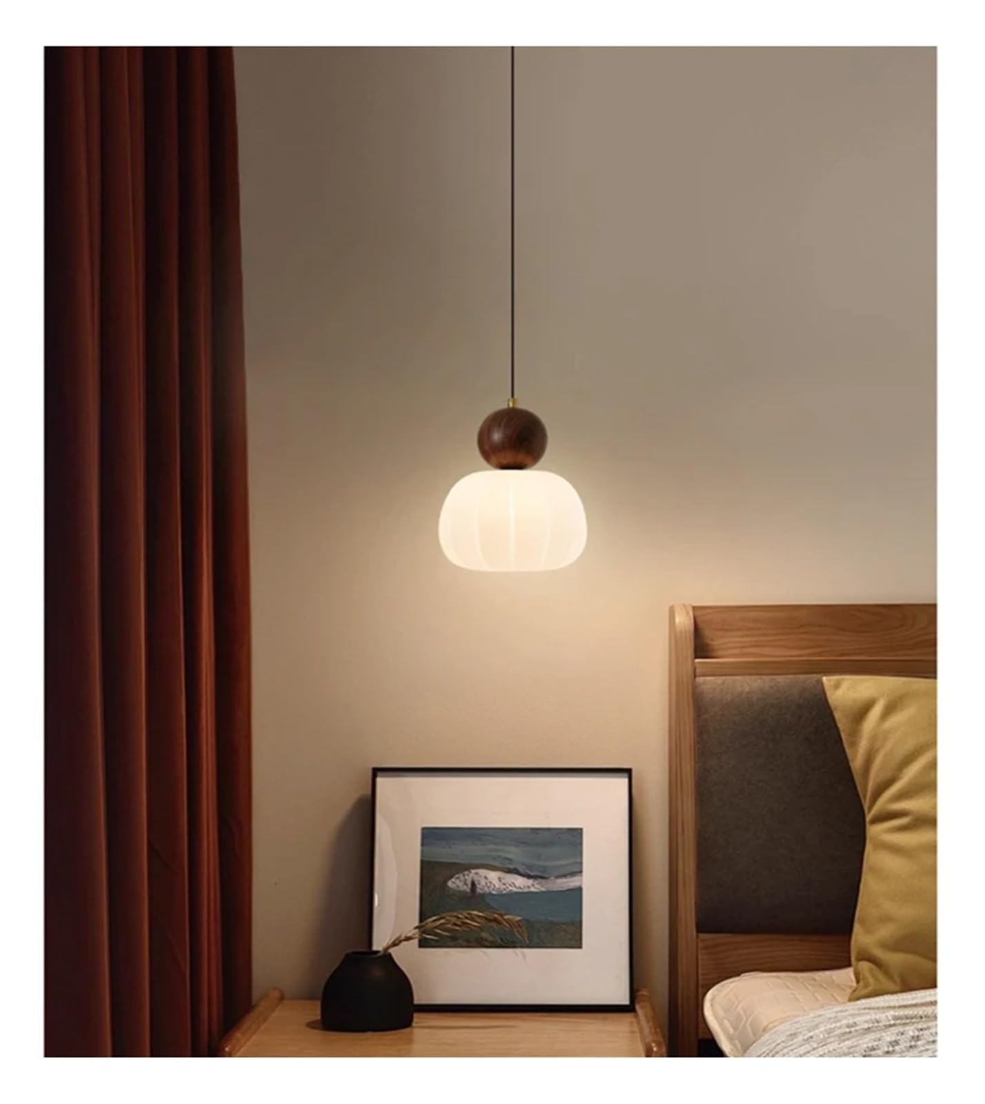 WAQIDCXBOA Nordic Cream Wind Pendant Lights Dining Room Chandelier Bedroom Bedside Light Kitchen Island Home Decor Creative LED Hanging