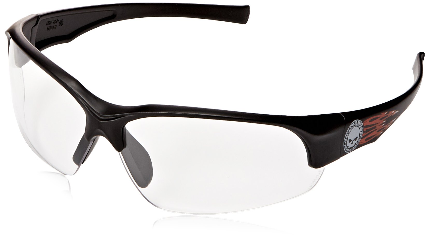 Harley Davidson HD1500 Safety Eyewear, Hd1500 Series, Black Frame, Silver Mirror Lens Tint with Anti-Scratch Hardcoat Lens Coating