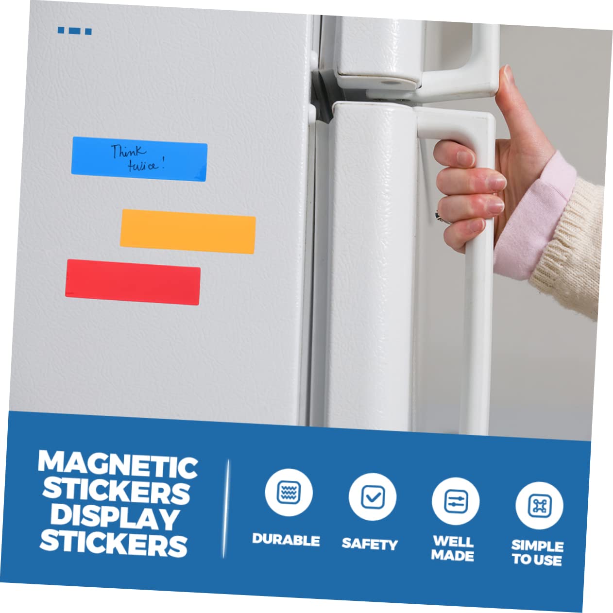Tofficu 60 Pezzi Etichette Magnetiche Cancellabili a Secco Scrivibili Su Magneti Per Ufficio Cucina Scuola Colori Vivaci