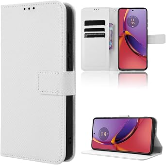 bojioderf Compatible with Cubot Pocket Case,Compatible with Cubot Pocket Flip Stand Magnetic Clasp Card Slots Wallet Cover White