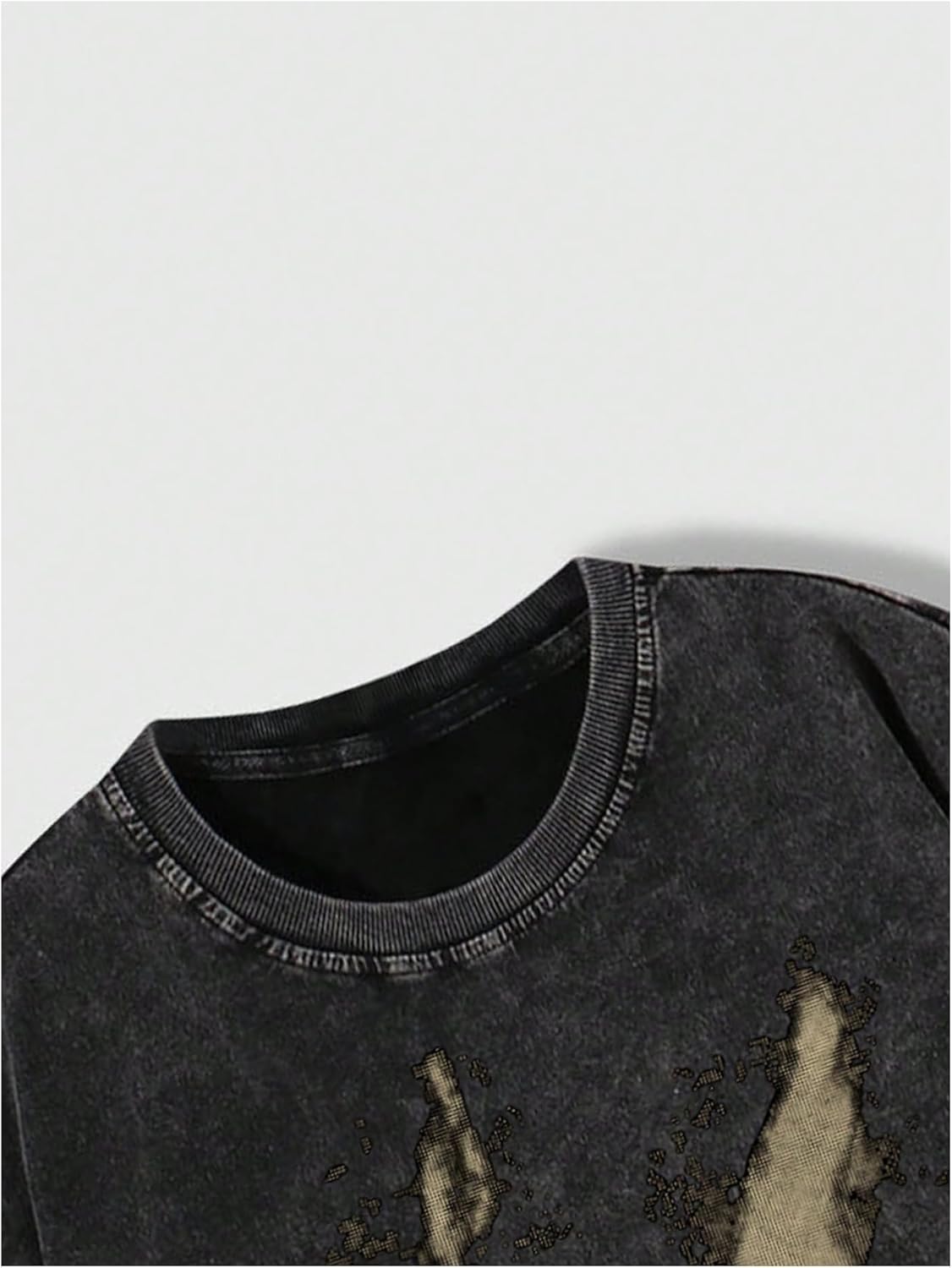 VIPWOLF Men's Grunge Graphic Oversized Tee Shirts Y2K Vintage Short Sleeve Acid Wash Distressed T Shirt Top - Image 6