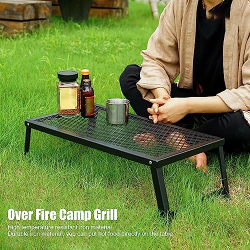 Alomejor Camping Grill, Portable Folding Campfire Grill for Outdoor BBQ and Camping, Defult - Image 2