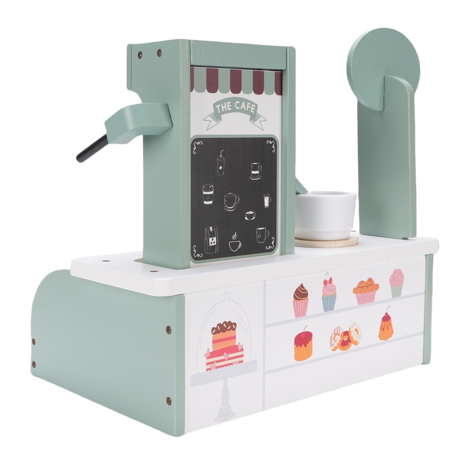 Topiky Spielset für -Kaffeemaschine aus Holz – Simulations-Rollenspielspielzeug für Kleinkinder mit Dessert- und Kaffeezubehör, Rollenspiel-Küchenset für ab 3 Jahren Als Geschenk