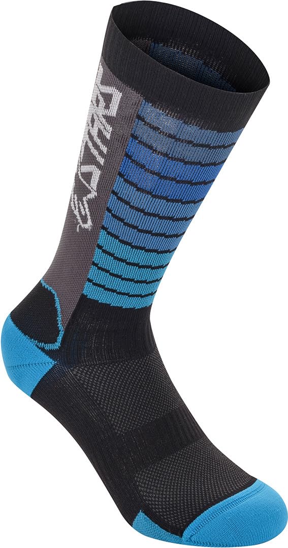 ALPINESTAR Unisex Alpinestars Drop Socks 22 Clothing, Black/Aqua, L UK