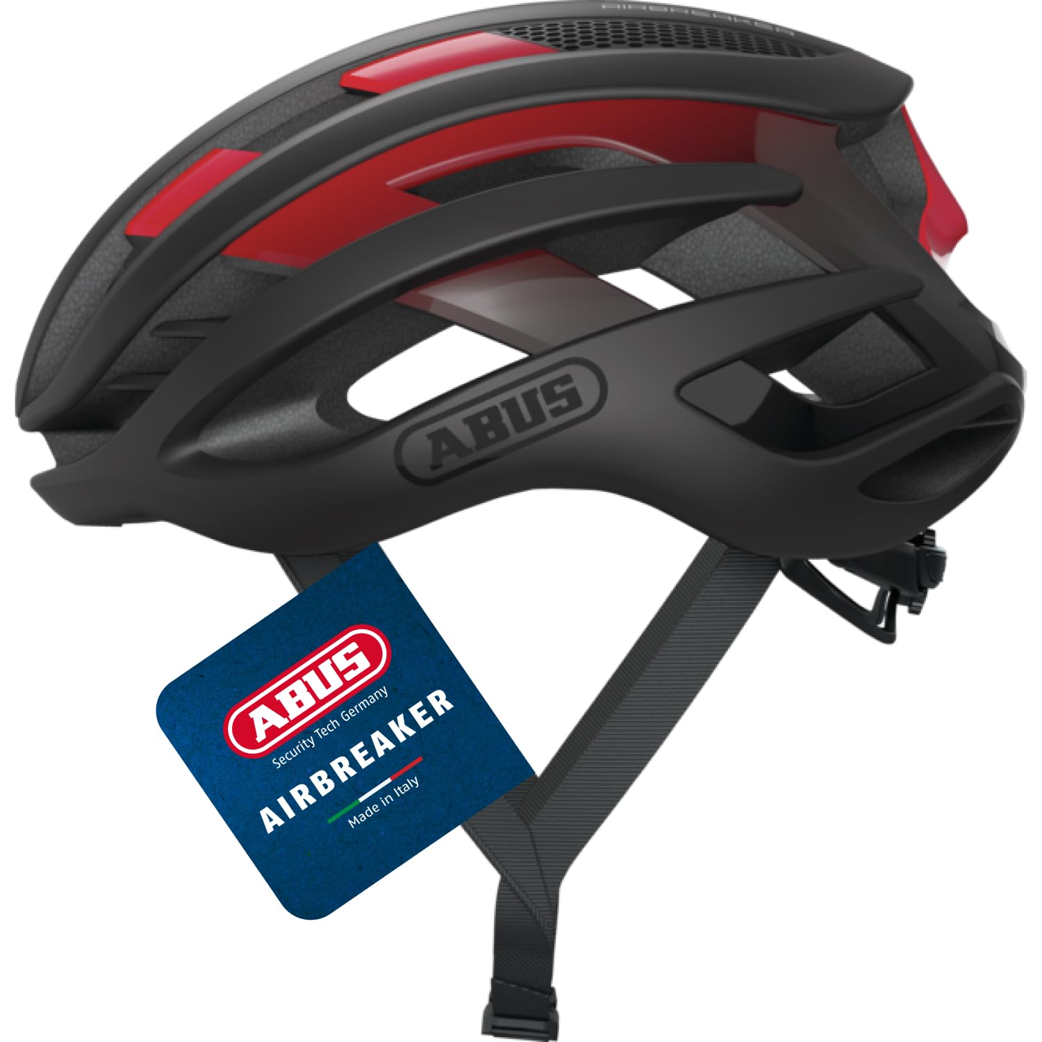 ABUS Rennradhelm AirBreaker - High-End Fahrradhelm für den professionellen Radsport - für Damen und Herren - Schwarz/Rot, Größe S
