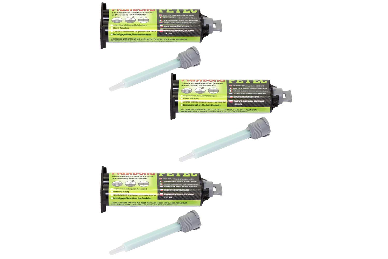 3 X 50 ml PETEC 98350 PLASTBOND Klebstoff 2-Komponenten Kleber für Kunststoff
