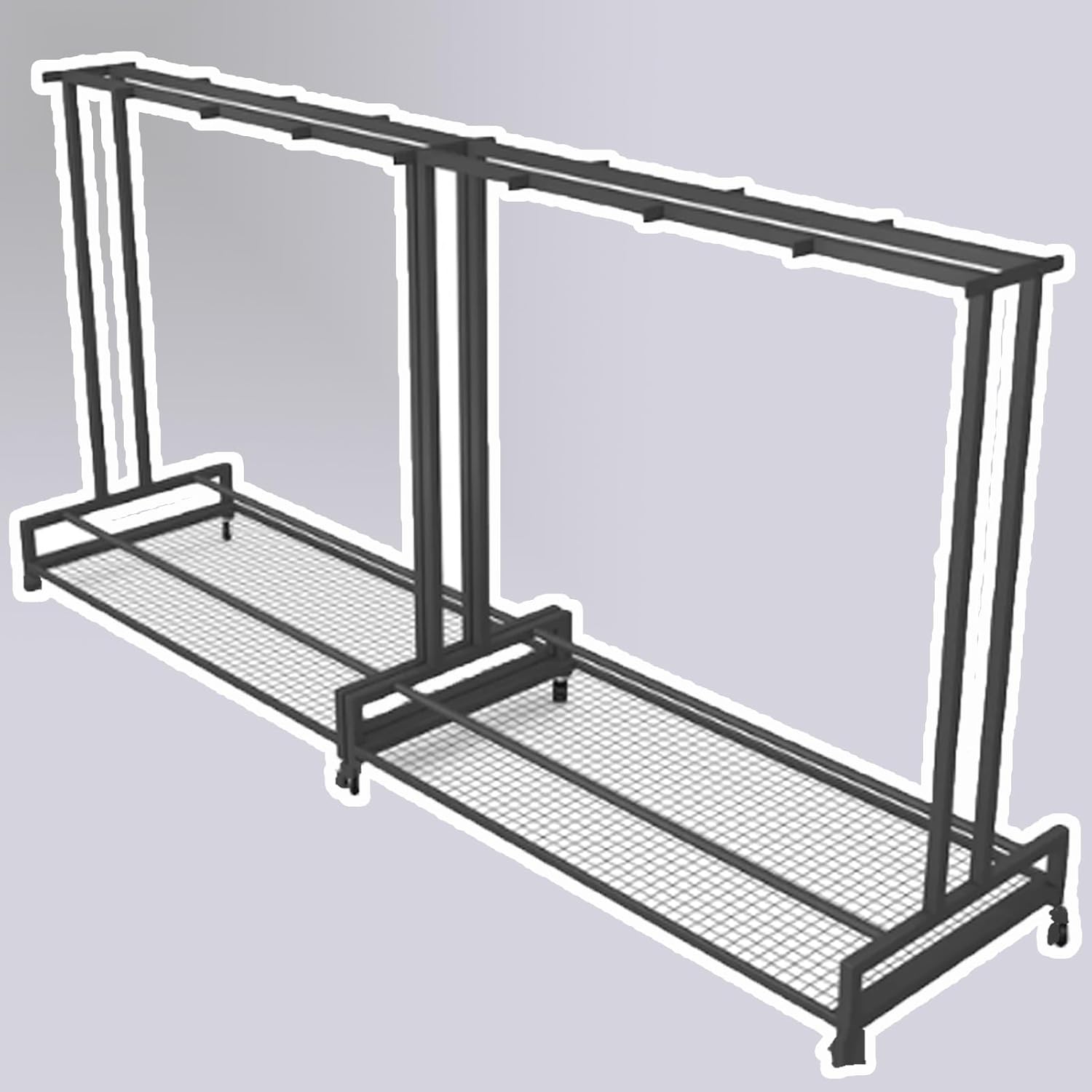 1 2 3 4 5 6 8 9 10 Pair Ski Storage Rack for Organize, Indoor Ski Board Stand for Garage/Basement/Shed, Floor Standing Longboard Carrier Wheels(Holds 16 pcs(8 Pair))