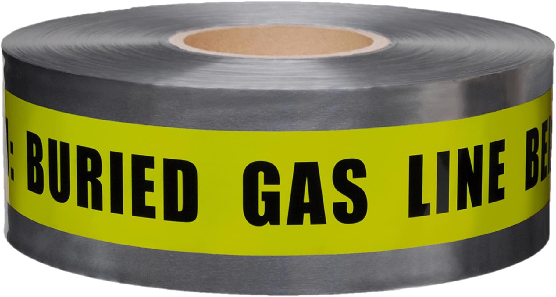 PRESCO Underground Detectable Tape: 3 in x 1000 ft. (Yellow with BlackCAUTION BURIED GAS LINE BELOW printing)