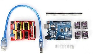 3D Printer Expansion Board Kit, CNC Shield V3 Engraving Machine Expansion Board Kit CNC Shielding Plate + DRV8825 Stepper Motor Driver and Heatsink