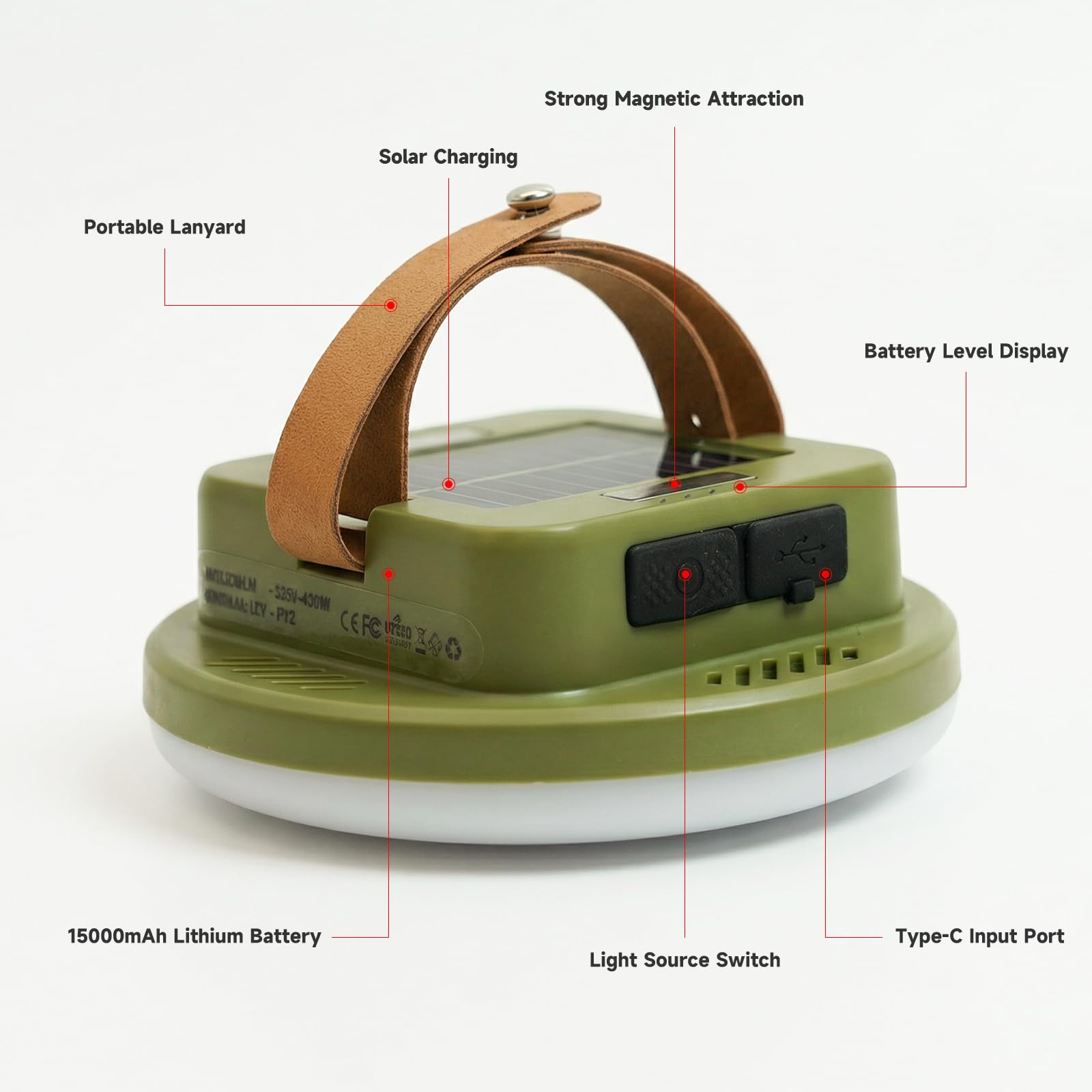 Solar Camping Laterne Wiederaufladbar mit Fernbedienung, 2400LM LED Zeltlicht 15000mAh Bis zu 120 Stunden Lebensdauer, Outdoor Wasserdichte Solarlaternen für Stromausfälle, Notfall, Camping, Wandern