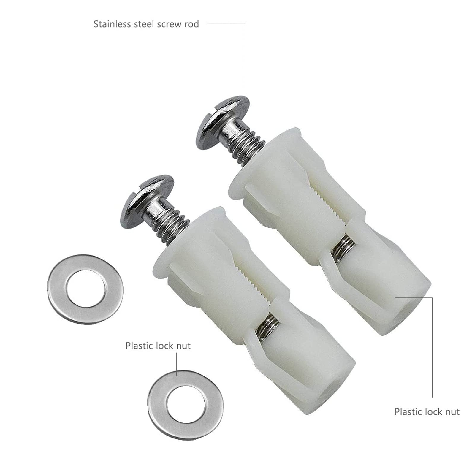 Set Fissaggio Sedile WC 6 Pezzi - Viti, Dadi E Rondelle Per Water