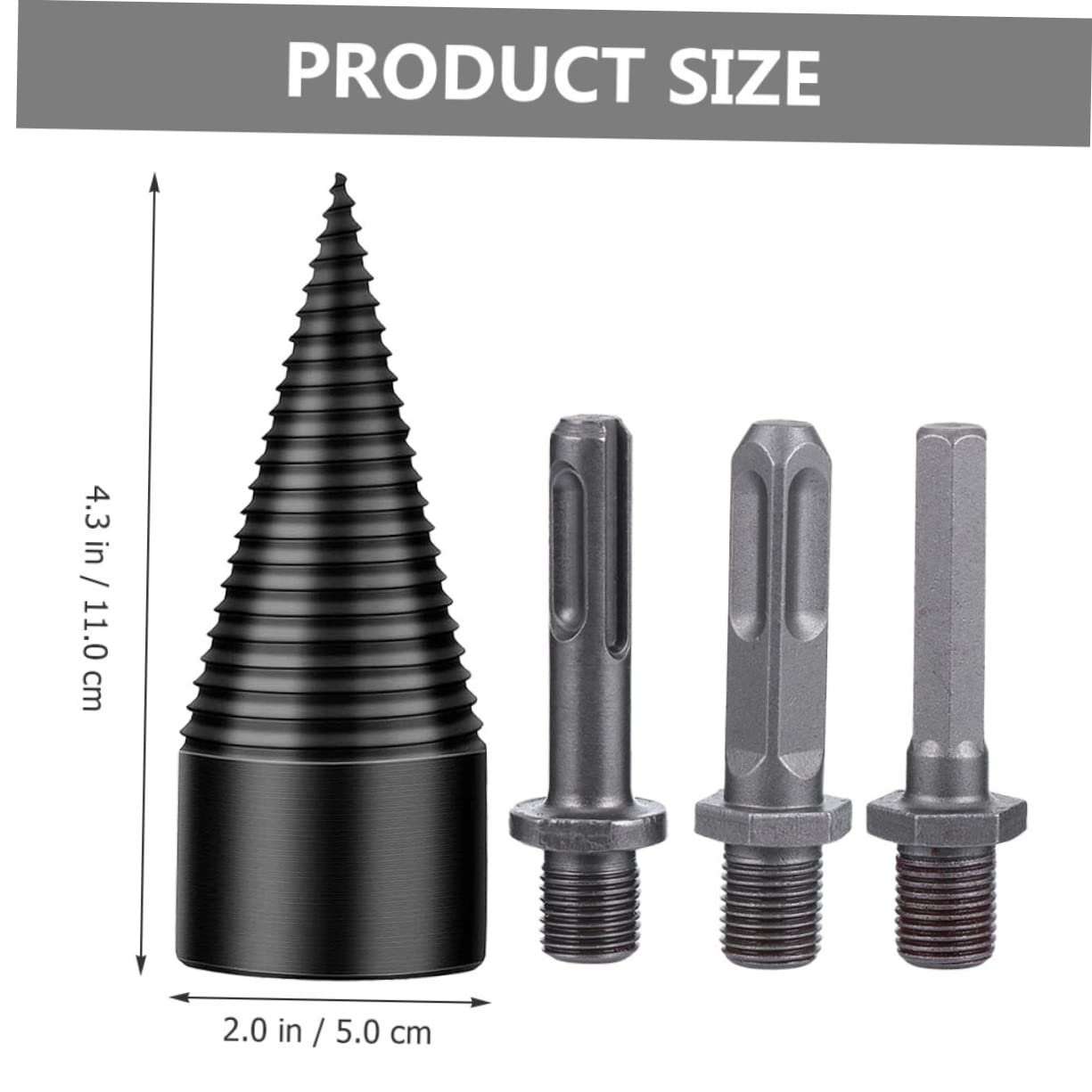 BESPORTBLE Broca para Leña de Acero Negro, Fácil de Perforar y Versátil, Reduce Errores y Evita Deslizamientos para Partir Troncos de Madera