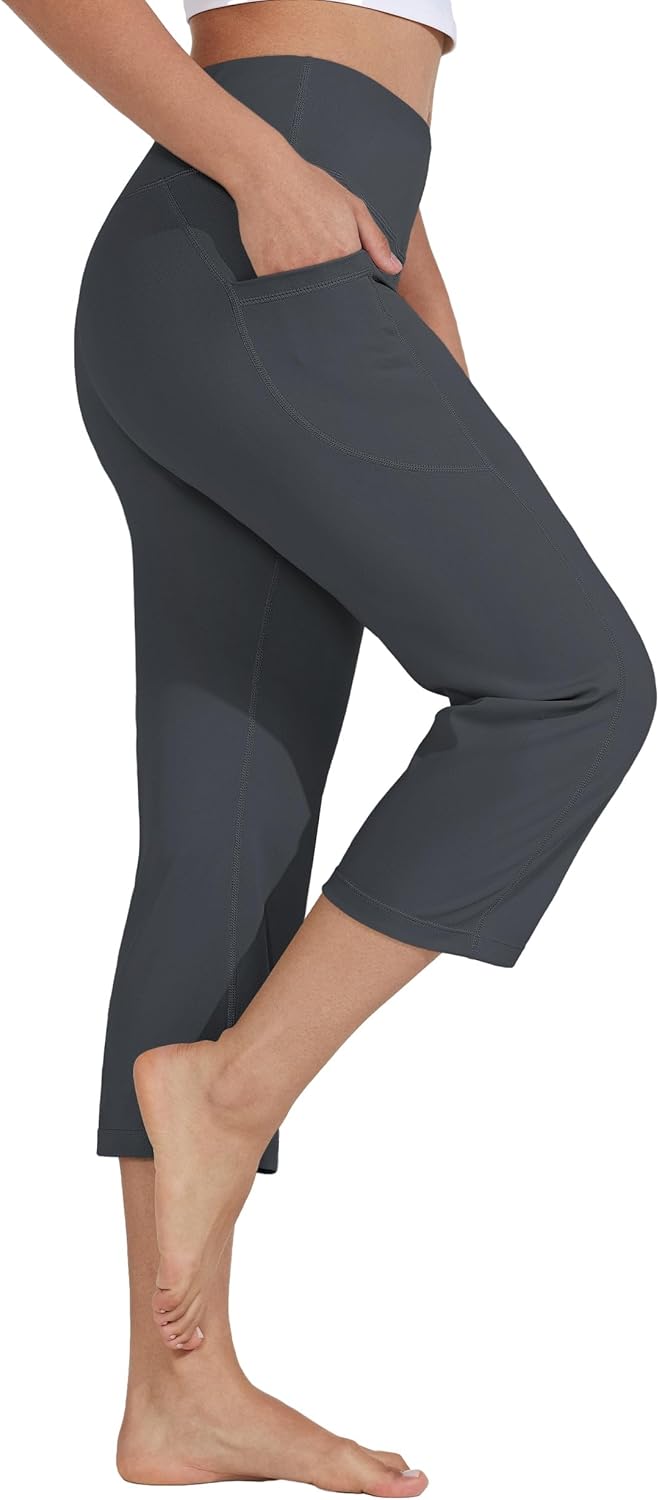 Willit Women's Yoga Capris Pants High Waist Leggings Crop Straight Leg Athletic Exercise Workout Capris 21" - Image 3