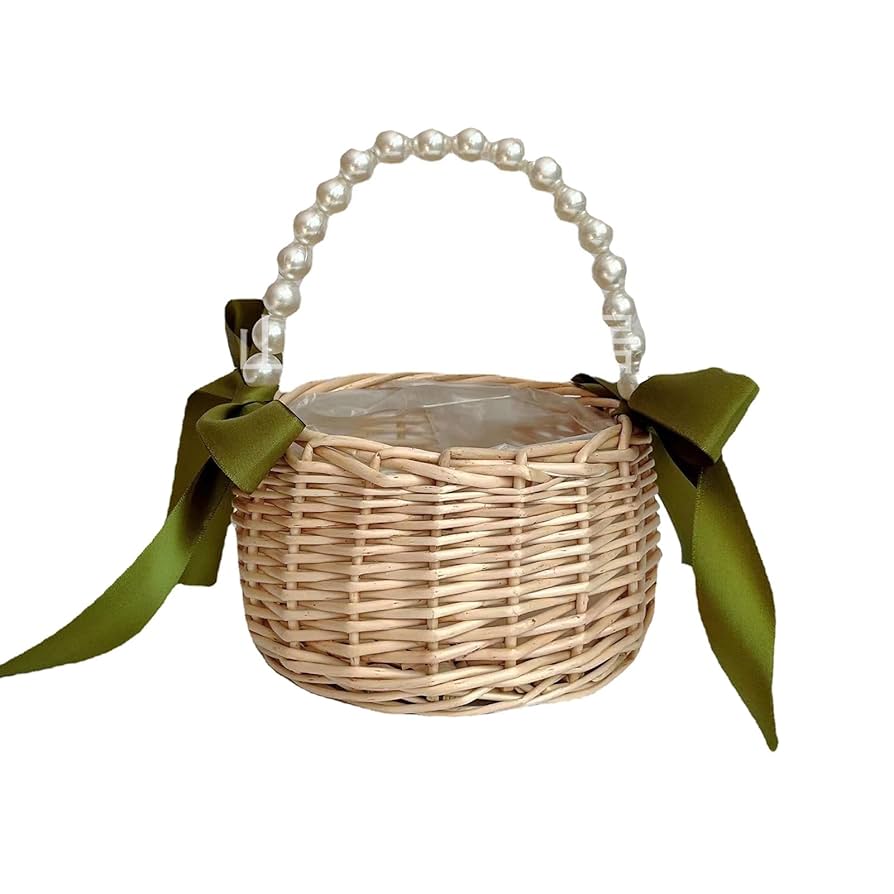 Amazon.com: MCDSAJ Wicker Rattan Flower Girl Basket, Flower