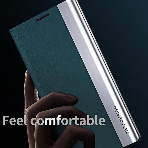 Miniatura 7 de CCSmall Funda delgada delgada con tapa para Apple iPhone 14 con soporte, piel sintética de alta calidad a prueba de golpes, funda protectora para