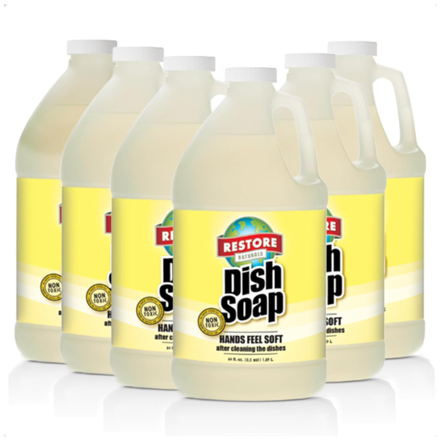 Restore Naturals Non Toxic Liquid Dish Soap - 64 Fl Oz - Plant Based Biodegradable Gentle Formula Cruelty