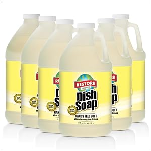 Restore Naturals Non Toxic Liquid Dish Soap - 64 Fl Oz - Plant Based Biodegradable Gentle Formula Cruelty