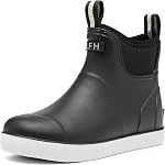 Women's Deck Boots, Waterproof Rain Boots Rubber Boots Chelsea Ankle Booties with Anti-Slip Sole Fishing Boots for Outdoor Work Garden Camping