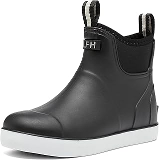 Women's Deck Boots, Rubber Rain Boots Chelsea Ankle Booties with Anti-Slip Sole Waterproof Fishing