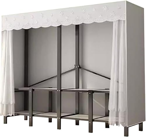 Miniatura 11 de large closets Folding Wardrobe Closet Thickened Steel Pipe Clothes Closet No Assembly Wardrobe Closet Saves Space Fashion Portable Closet