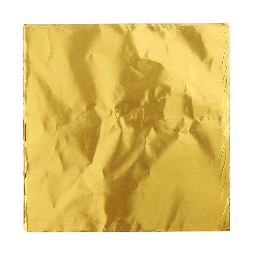 100Pcs Aluminiumfolie Snoep Wrappers Voedsel Pakket Papier Goud Folie Papier voor Verpakking Chocolade (8x8cm