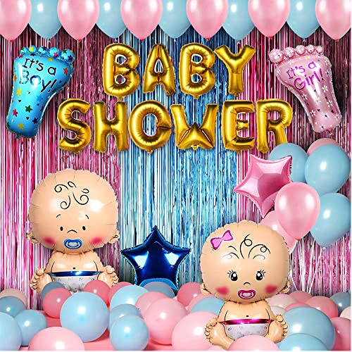 Party Propz Baby Shower Decorations - 50 Pcs Gender Reveal Decorations Kit | Baby Shower Decorations For Girl Or Boy | Pink And Blue Baby Shower Decorations | Gender Reveal Party Decorations #TOP8