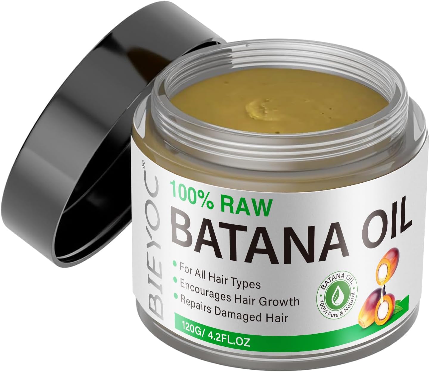 Raw Batana Oil for Hair Growth, Natural Batana Oil Cold Press, Hair Oil for Men and Women 120G