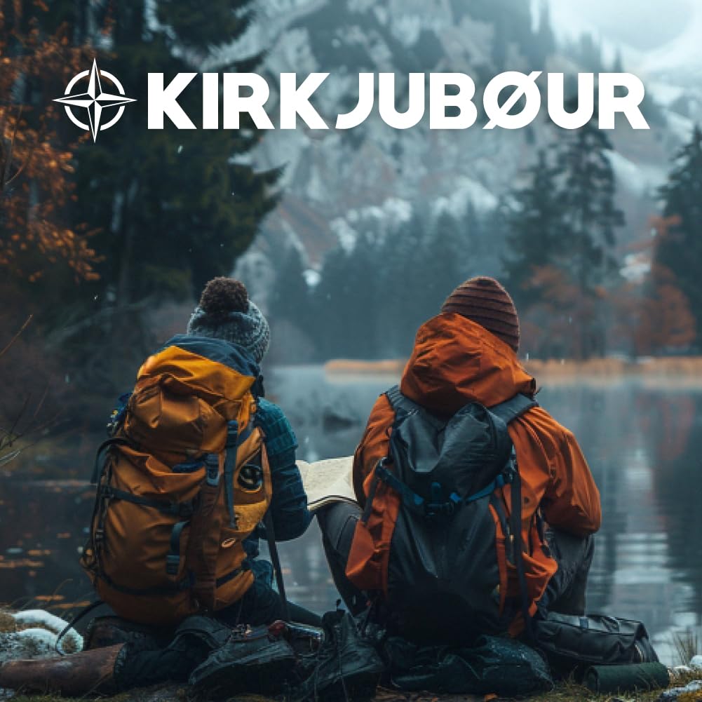 Kirkjubøur® Zaino da trekking da 30 l e 35 l, imbottito, capacità flessibile e materiale esterno impermeabile