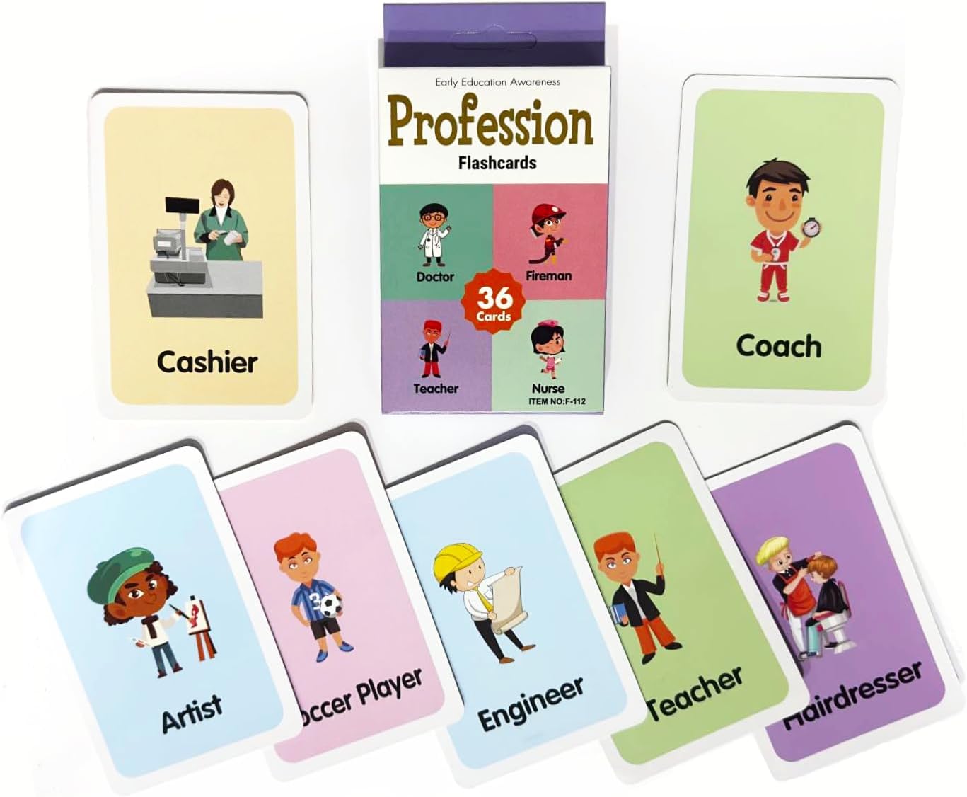 ECVV 36Pcs Double-Sided Flash Cards for Kids Early Learning | Educational Flashcards Fun Learning - 1 Set