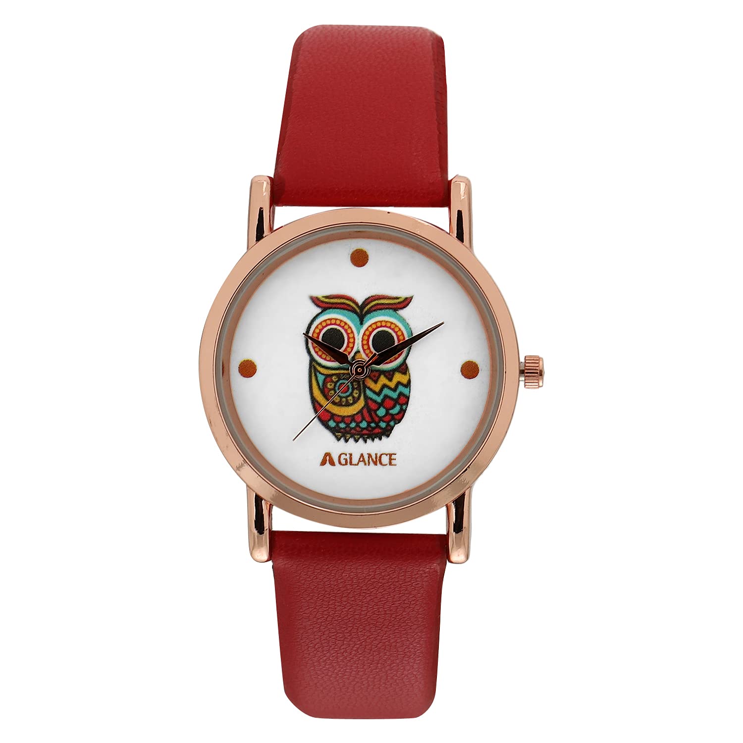 Aglance 7006 Flower Owl Women Watch Wrist Watch Strap Analogue Wrist Watch for Women and Girls
