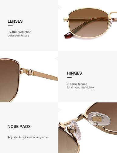 Miniatura 4 de SOJOS Trendy Oval Polarized Sunglasses for Women Men, Retro Fashion Shades UV400 Protection SJ1258