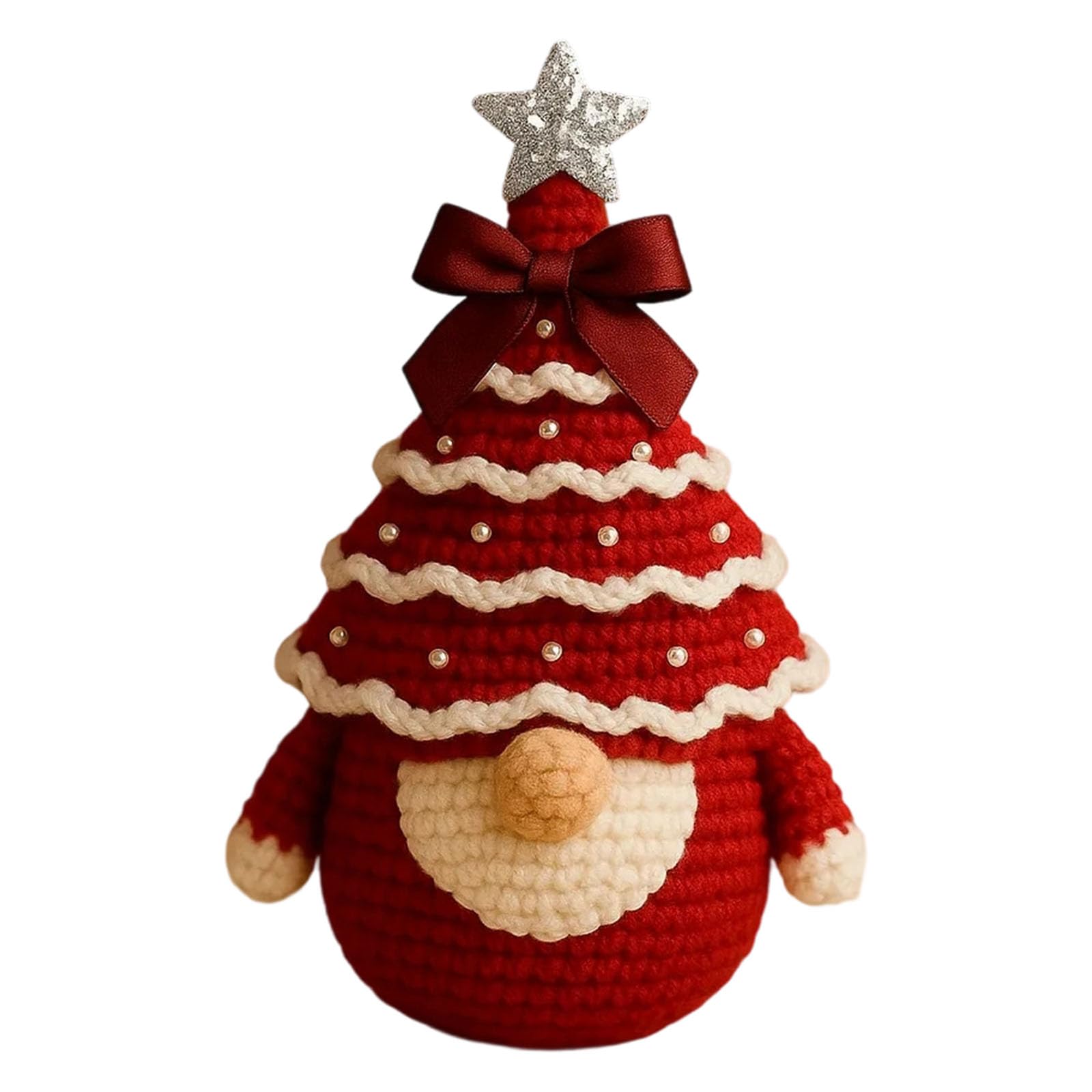 Msioytog Yarns Crochet Gnomes Set Christmas Ornament for Home Decoration and Gift Making Christmas Cotton Gnomes Craft Set