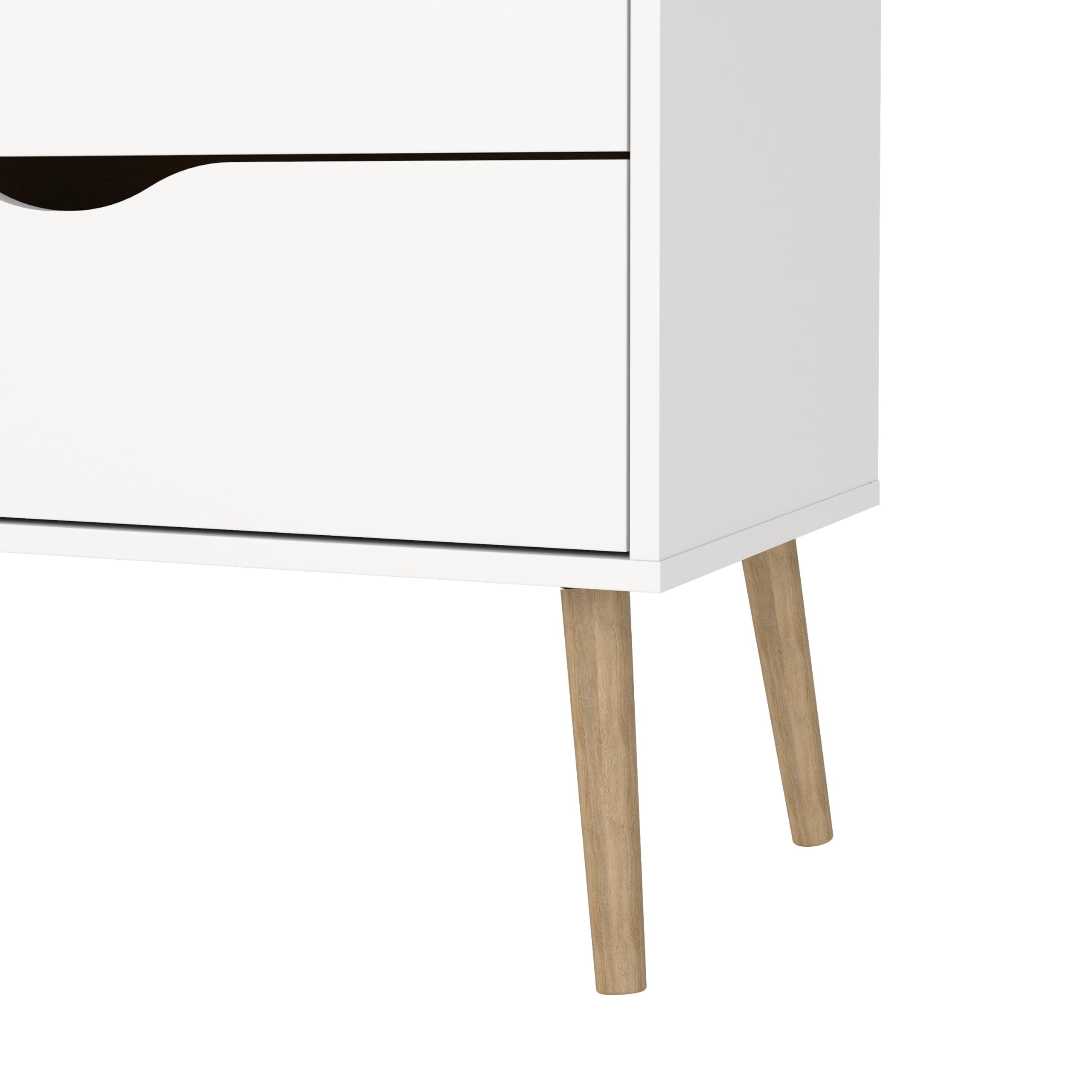 Cómoda, Cajonera para Dormitorio Tajo con 4 Cajones Color Blanco y Roble Patinado 99 x 39 x 82 cm