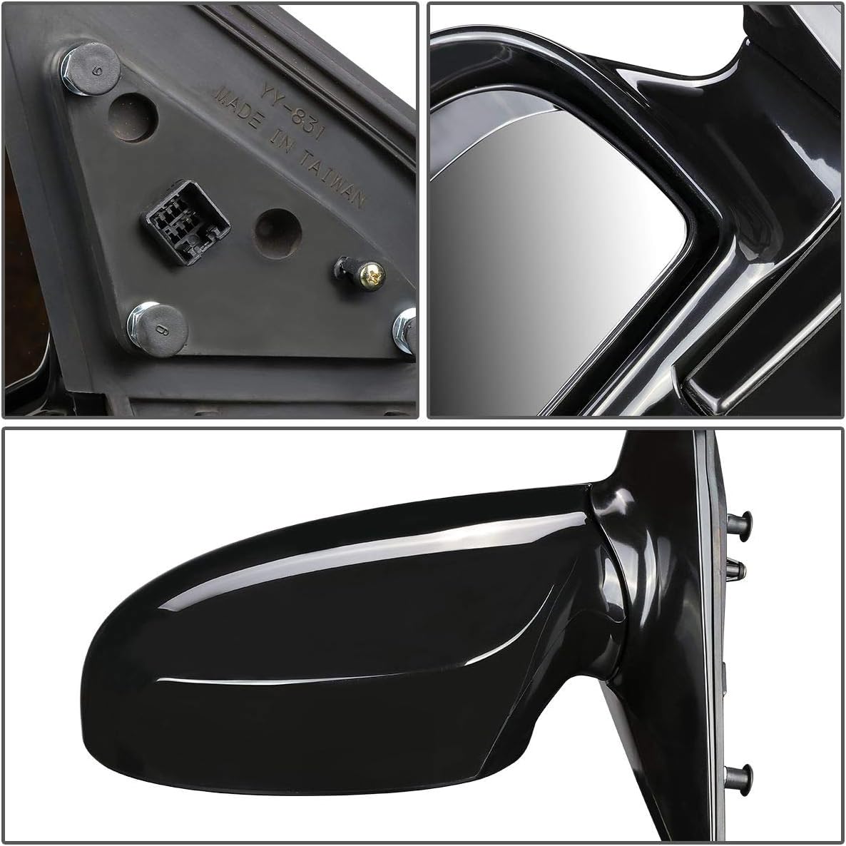 Auto Dynasty - OE Style Powered+Heated Driver/Left Side View Door Mirror Compatible with Kia Spectra 2.0L 04-09