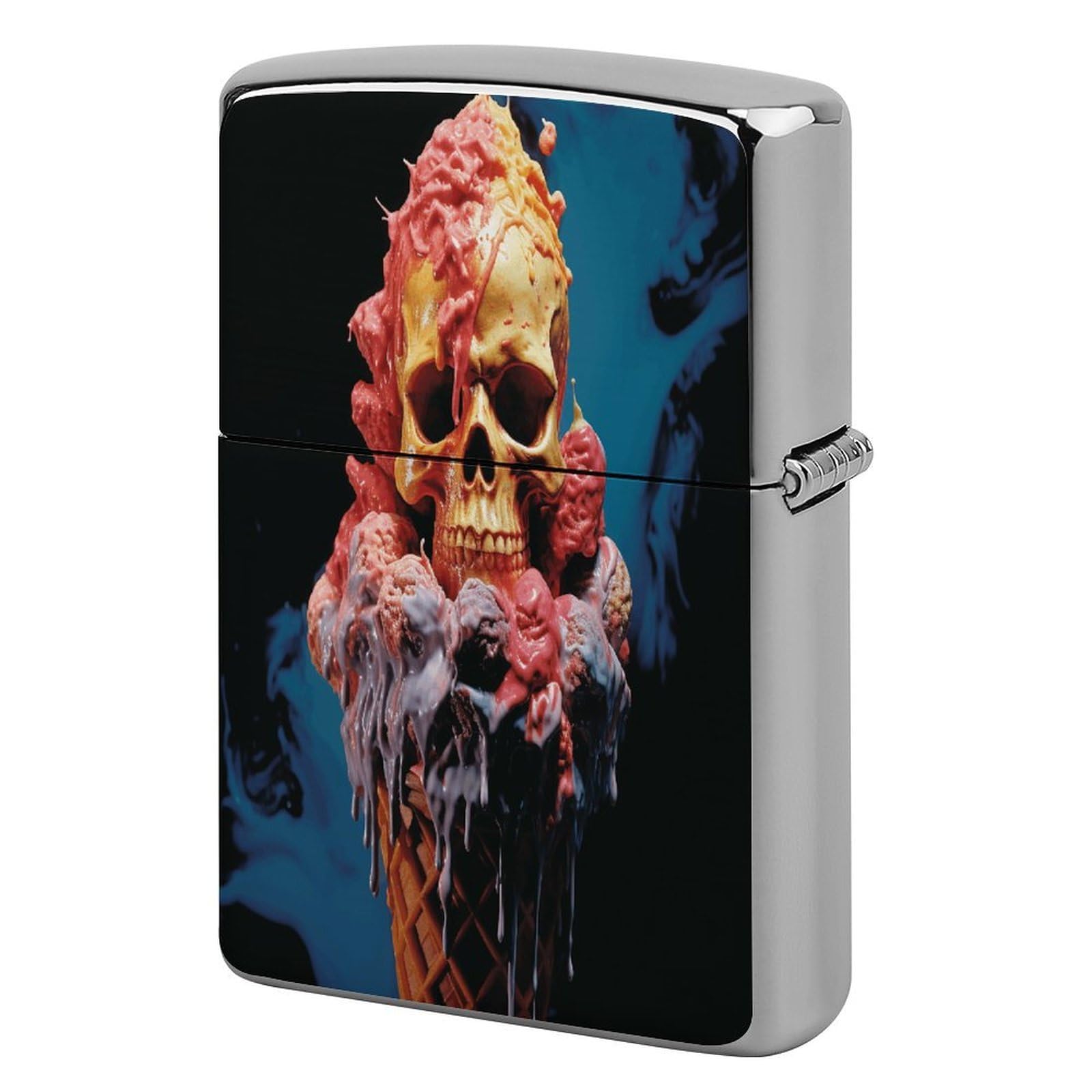 Fodpand Style Egg Rolls And Skulls Metal Lighter Case Cover Lighter Sleeve