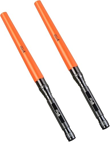 ULTRAFIRE Linterna LED de seguridad de 18 pulgadas, 1000 lúmenes con modo intermitente rojo, acabado naranja, 3 modos de control para control de