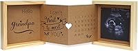 Vista 9 de Anuncio de embarazo para tía y tío, ideas de anuncio de bebé Marco de imagen de ultrasonido Caja de recuerdo de madera
