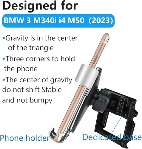 Miniatura 5 de LUNQIN Soporte de teléfono para automóvil 2023 BMW Serie 3 M340i i4 M50 teléfonos grandes con funda Accesorios para automóviles Soporte de