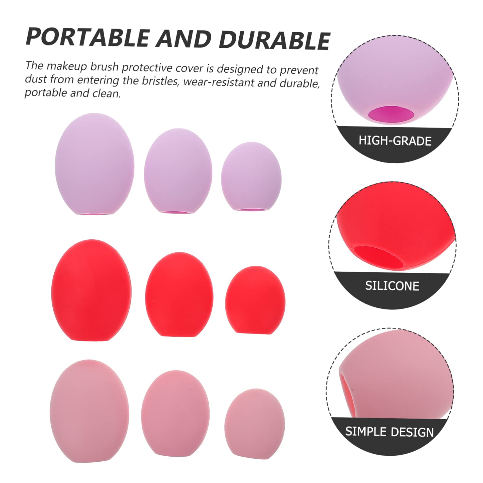 MAGICLULU 3er-set Make-up-pinselhalter Pinselstaub Weiches Silikon Für Einfaches Einsetzen Reisefreundlich Hält Die Pinsel in Ordnung 9 Stück X 3