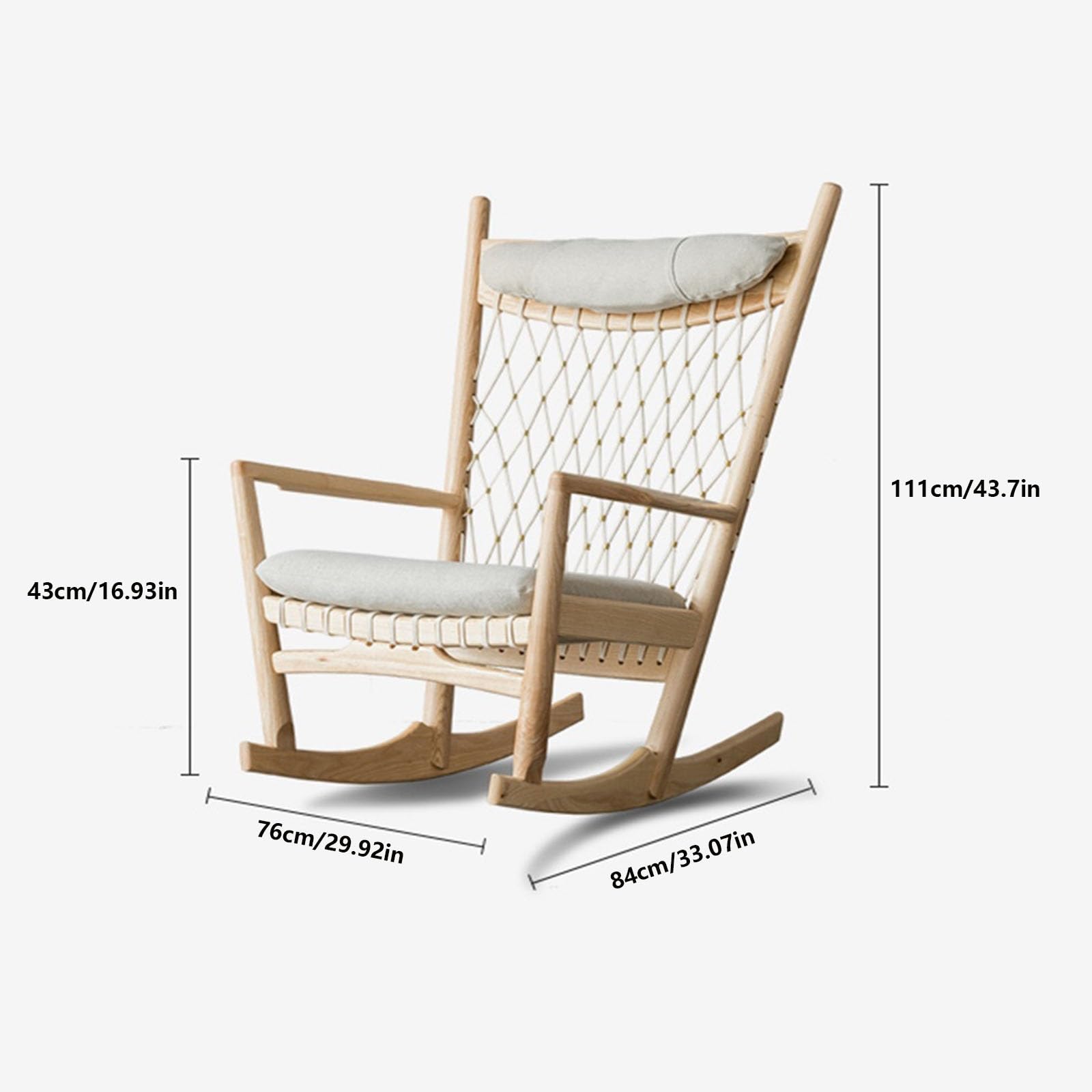 Sedia in vimini e rattan, Sedia a dondolo in legno - Nap Chaise Lounge e poltrona for divano singolo - Sedia in rattan - Sedia for il tempo libero for soggiorno o esterno , Mobili da giardino e patio(