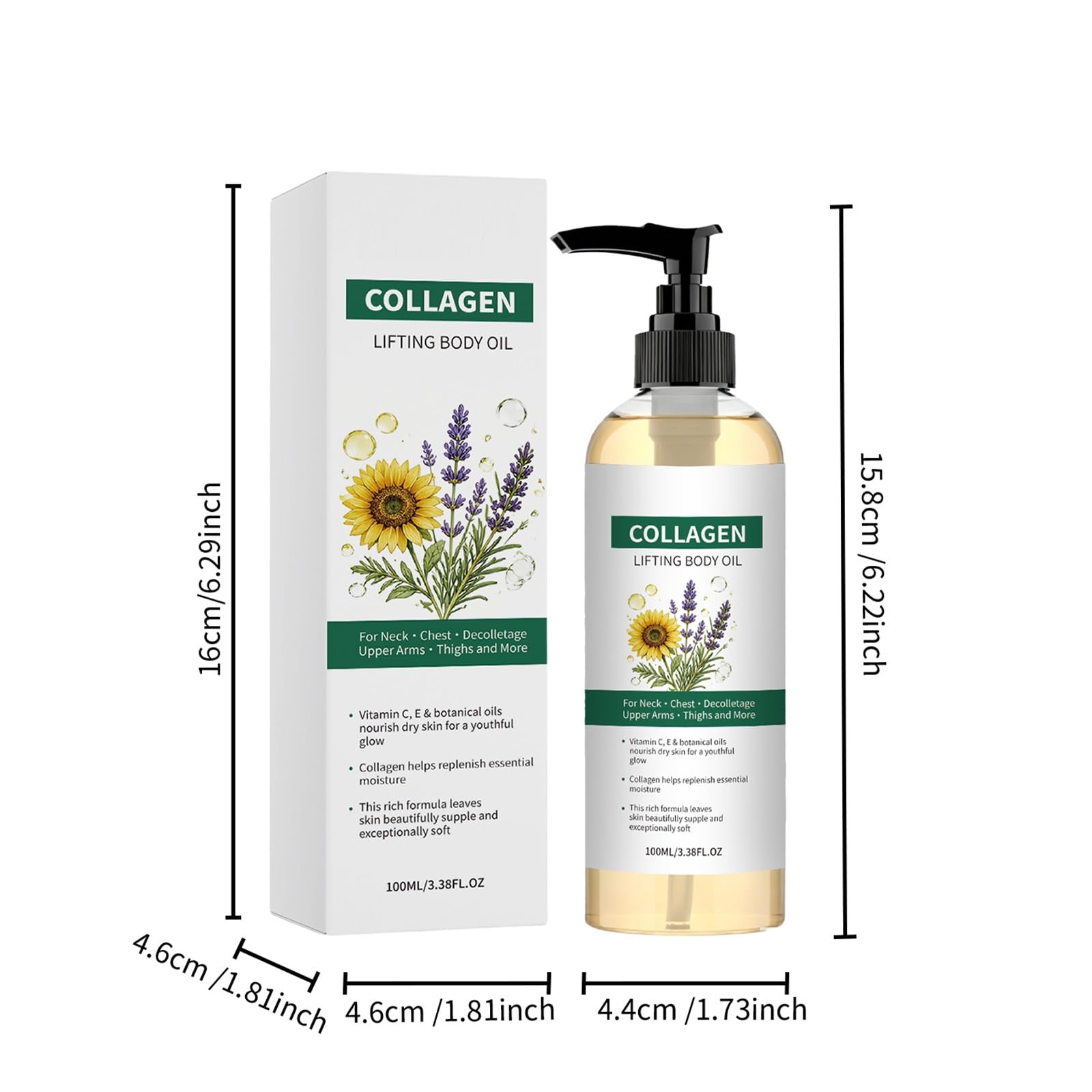 Olio corpo di collagene rassodante dopo la doccia (5 pezzi)