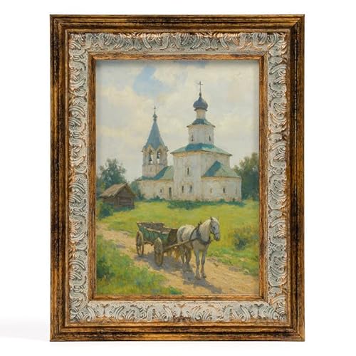 Afuly 5x7 Picture Frame Vintage Picture Frames Gold Frame for Wall Hanging or Tabletop Antique Frame for Wall Décor Ornate Vintage Photo Frames for Anniversary Birthday Gift