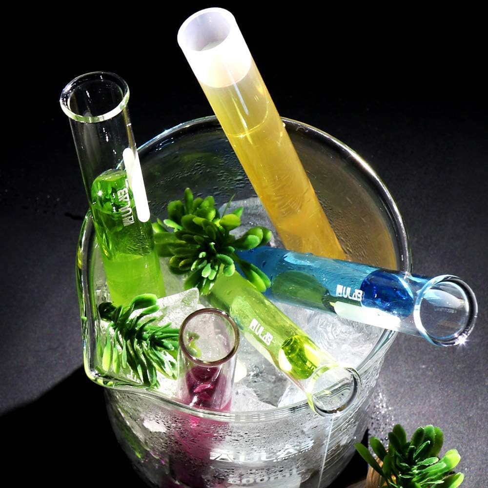 ULAB 6 Stück Glas Berker 500ml, Borosilikatglas Becher mit Graduierung, Glasbecher Set für Labor, Küche, Schule UBG1038