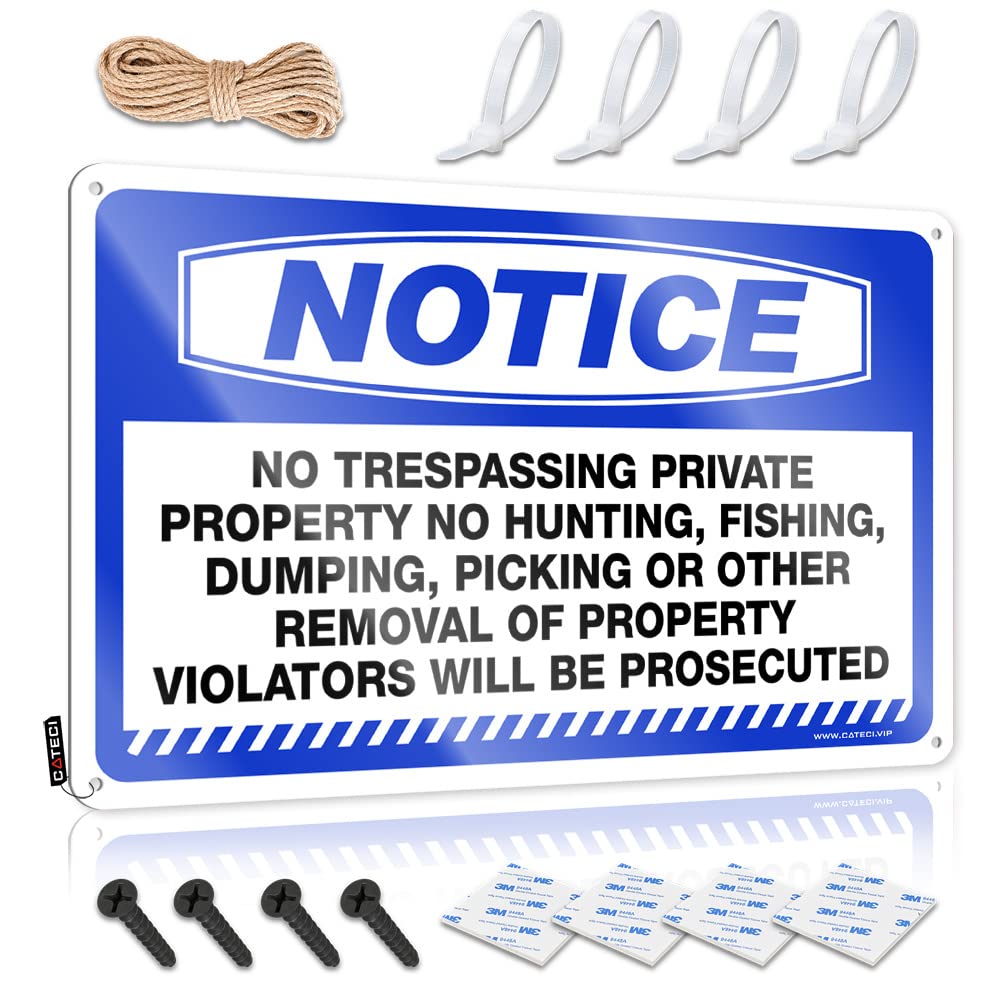 Fzfn Boys Colour Bedroom Decorations Ideas Signs | Notice No Trespassing Private Property No Hunting Trendy Decorative Wall Art Ready To Hang For Home(30X40cm)