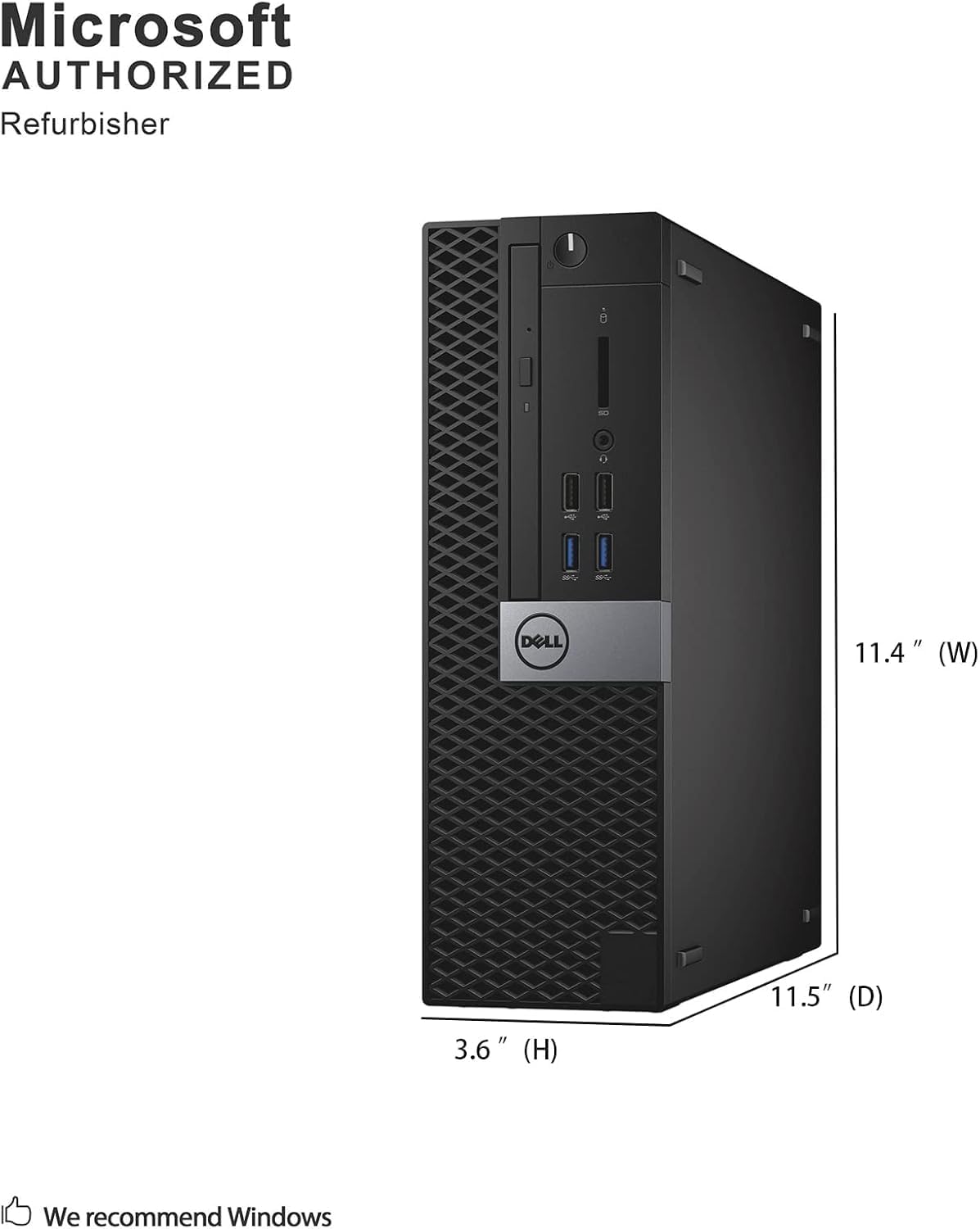 Dell Optiplex 3040 SFF Desktop Computer PC, Intel Core i5-6500, 8 GB RAM, 256 GB SSD, WiFi, Bluetooth, tastiera US QWERTY, Windows 11 Pro (ricondizionato)
