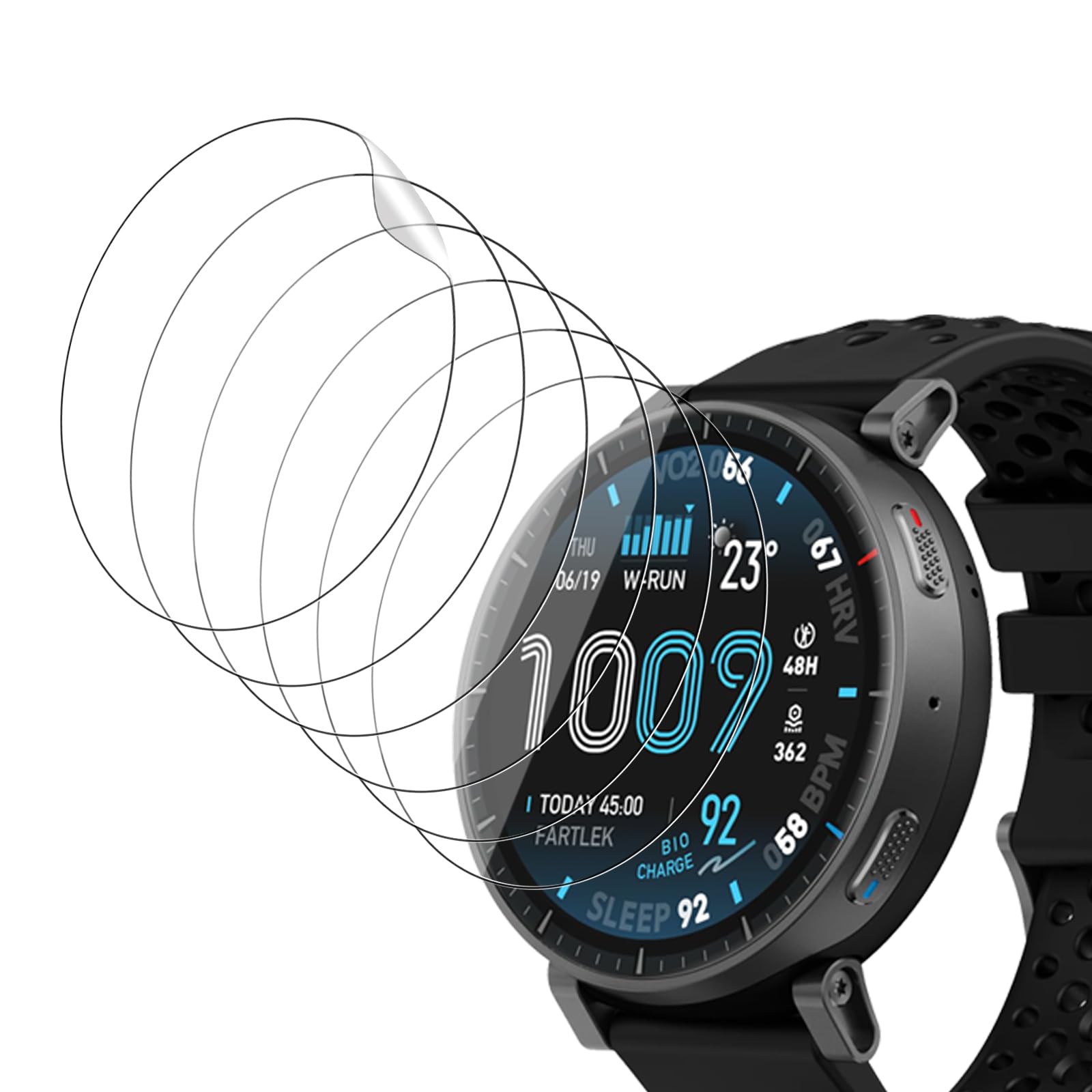 6 Pack Screen Protector for Amazfit Active Max 1.5inch Smart Watch– 6H TPU Film,Anti-Scratch, Anti-Fingerprint,Bubble-Free,Shatterproof,Dustproof,Touch Sensitive,Full Protection for Watch Display